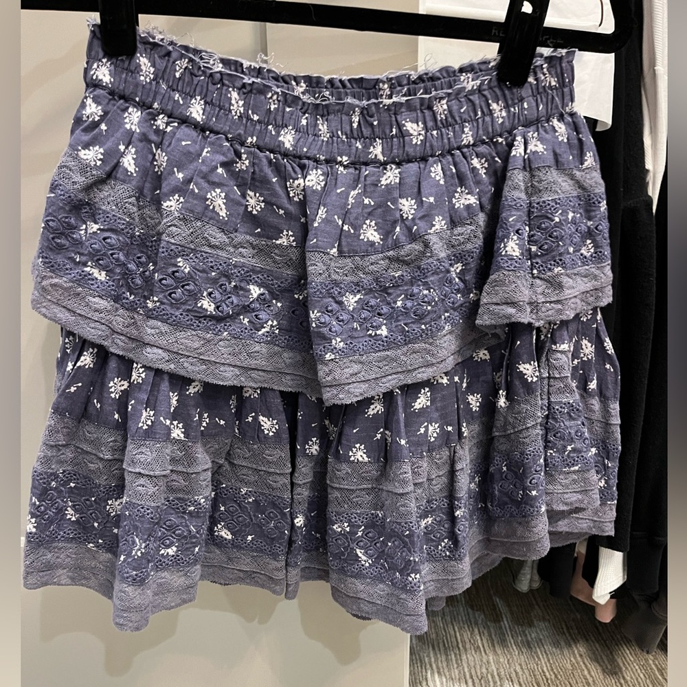 Loveshackfancy mini skirt floral size small